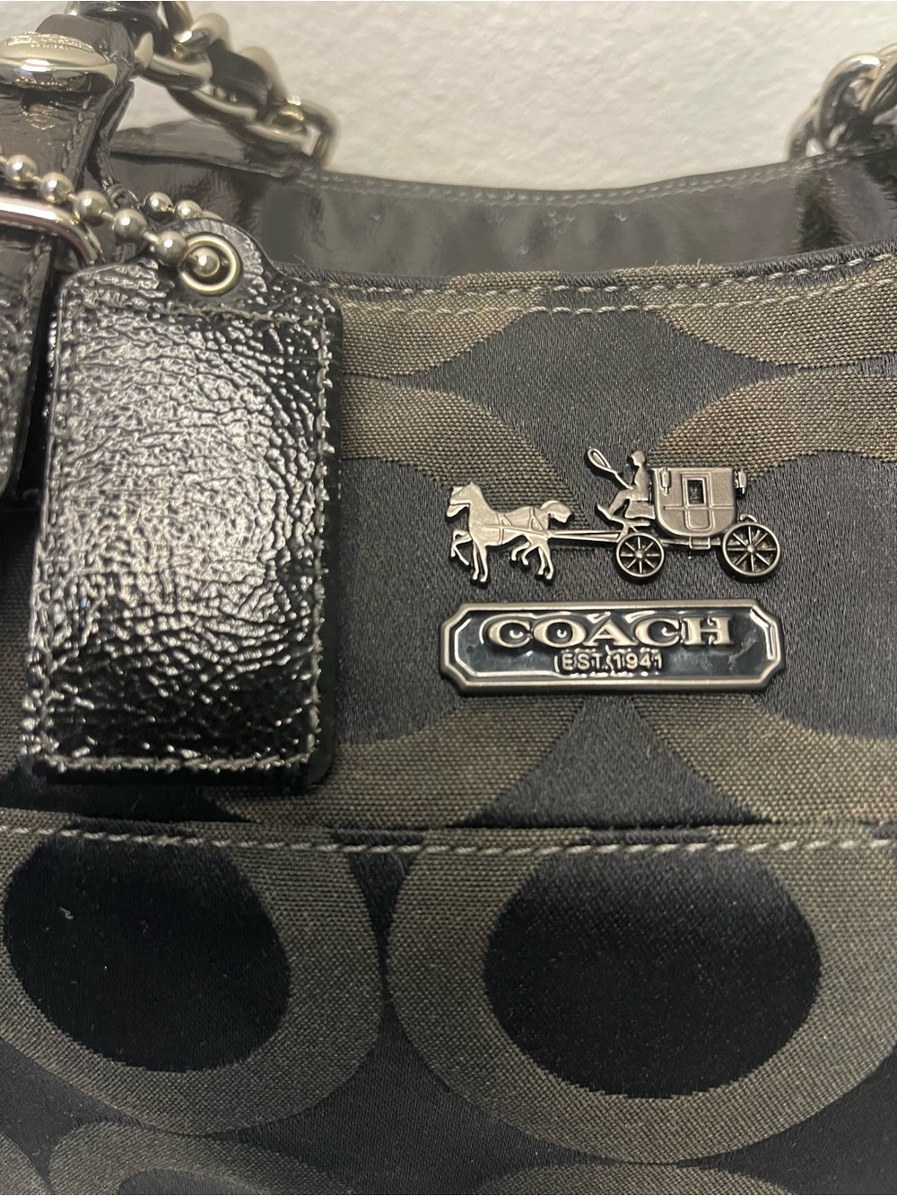 Coach Madison Tribeca 2009 Op Art Sateen Tote Style 14133 original hang tag - Picture 13 of 17